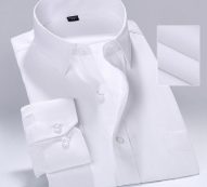 men’s shirts men’s fashion long sleeve slim shirt business casual formal work wear shirt cotton pure color