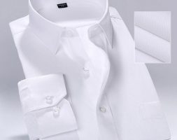 men’s shirts men’s fashion long sleeve slim shirt business casual formal work wear shirt cotton pure color