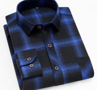 men’s shirts new men’s long sleeve square collar plaid shirt fashion slim shirts upscale casual business