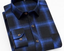 men’s shirts new men’s long sleeve square collar plaid shirt fashion slim shirts upscale casual business