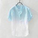 men’s shirts regular fit hanging dyed gradient shirt men camisa cool and thin breathable collar cotton blouse chemise homme