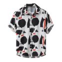 men’s shirts short sleeve loose buttons casual blouse hawaiian beach shirt mens holiday vacation clothing f3#1