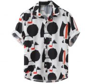 men’s shirts short sleeve loose buttons casual blouse hawaiian beach shirt mens holiday vacation clothing f3#1