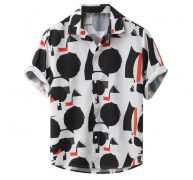 men’s shirts short sleeve loose buttons casual blouse hawaiian beach shirt mens holiday vacation clothing f3#1