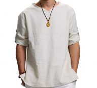 men’s shirts summer blouse breathable men’s baggy casual shirts slim fit solid cotton
