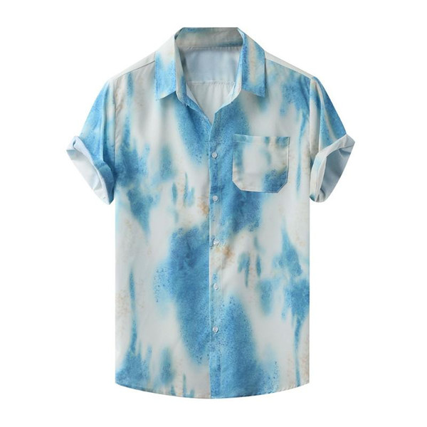 men's shirts summer short sleeve loose buttons casual blouse hawaiian beach shirt mens holiday vacation clothing