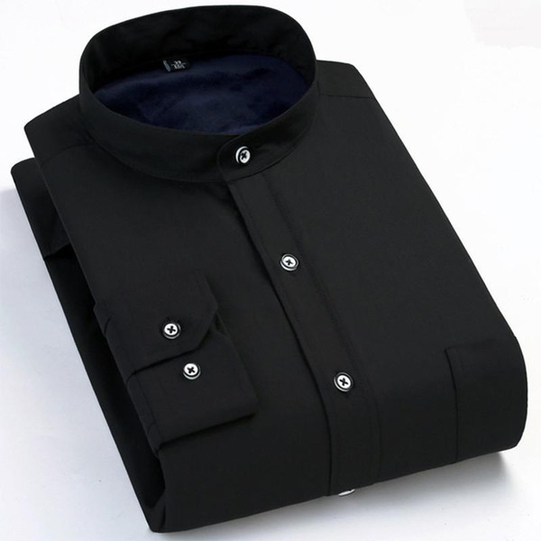 men's shirts winter men's fashion slim comfortable shirt business casual warm plus velvet thick shirt1