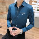 mens spring shirts mens new fashion casual slim business office weeding long sleeve shirts cotton solid plus size 5xl