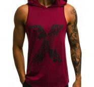 mens t-shirt vest hoodie muscle sleeveless bodybuilding gym tank hooded new