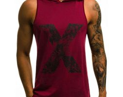 mens t-shirt vest hoodie muscle sleeveless bodybuilding gym tank hooded new