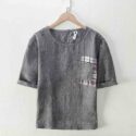 men’s t-shirts 100% linen design short sleeve casual t shirt men brand fashion t-shirt mens o-neck trendy tshirt male chemise tukb