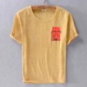 men’s t-shirts arrival summer yellow shirt men brand fashion t-shirt mens solid casual t shirts male o-neck chemise camiseta c07a