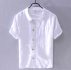 men’s t-shirts summer fashion linen short-sleeved trend loose breathable shirt mens brand casual shirts for men camisa chemise s3ed