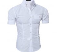 missky 2020 new summer thin men casual shirt regular cotton shirt men short sleeve big size breathable office dress shirts