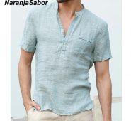 naranjasabor 2020 new mens kimono shirts summer spring fashion loose light short sleeve shirt male blouse brand clothing n659