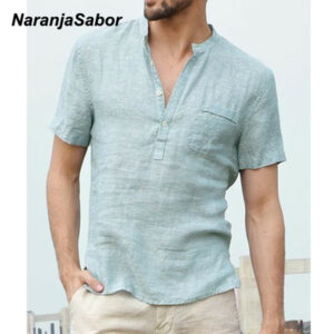 naranjasabor 2020 new mens kimono shirts summer spring fashion loose light short sleeve shirt male blouse brand clothing n659