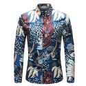 new arrival autumn men casual shirts fashion 3d print long sleeve shirts men clothes floral size m-4xl