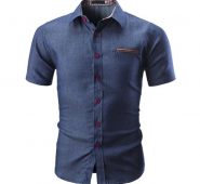 new arrival men denim shirt long sleeve plus size cotton jeans cardigan casual slim fit short sleeve shirt men clothing