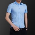 new arrival men’s shirt summer business shirt short sleeves turn-down collar tuxedo men shirts big size 5xl