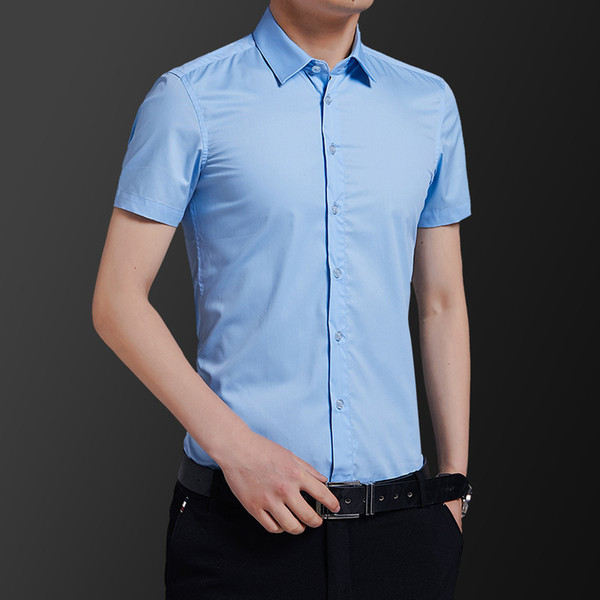 new arrival men's shirt summer business shirt short sleeves turn-down collar tuxedo men shirts big size 5xl