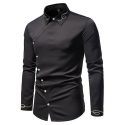 new european men’s shirt, trend embroidery asymmetric long sleeve shirt, men’s shirt