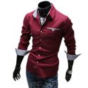 new fashion casual men’s shirts turn down long-sleeve handsome type packet shirt men designer shirts long sleeve dress