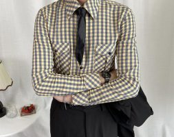 new fashion men plaid shirts korean version long sleeve casual slim fit shirt business streetwear social blouse camisa masculina