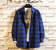 new fashion mens plaid shirts long sleeve slim fit 100% cotton brushed flannel shirt leisure styles shirt with front pocket