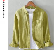 new men casual shirt 100% linen breathable solid long sleeve soft and comfortable men shirts camisa masculina 531