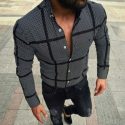 new men plaid shirt long sleeve mens blouse business casual shirts 2020 vintage button shirts men breathable camisa masculina