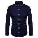 new men’s brand shirt fashion trend casual long-sleeve shirt european-style men’s business fashion embroidery masculinity