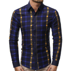 new men's plaid fashion shirt coloured shirts business long sleeve shirts