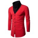 new men’s shirt long sleeve solid color patchwork slim collar shirt casual fashion men’s spring and summer jacket