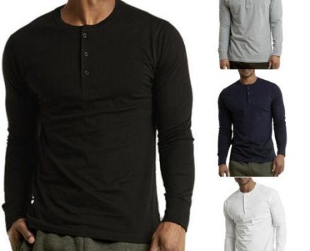 new mens t-shirts long sleeve cotton slim fit tee soft casual button autumn spring t-shirts s-2xl