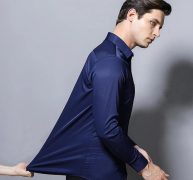 new stretch anti-wrinkle cotton men’s shirts long sleeve dress shirts for men slim fit camisa social business blouse white shirt