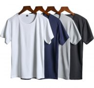 new style men t-shirts gym waterproof fitness bodybuilding o neck t shirt sweatshirts basic tee solid short sleeve 2019