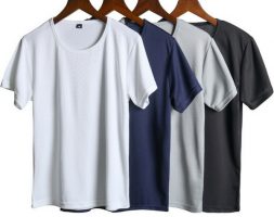 new style men t-shirts gym waterproof fitness bodybuilding o neck t shirt sweatshirts basic tee solid short sleeve 2019