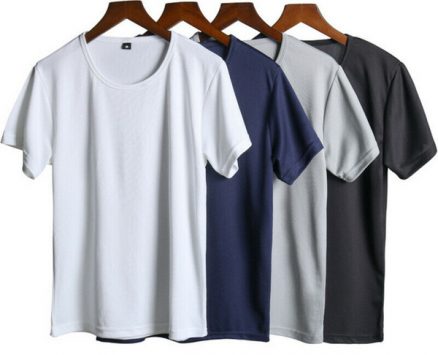 new style men t-shirts gym waterproof fitness bodybuilding o neck t shirt sweatshirts basic tee solid short sleeve 2019