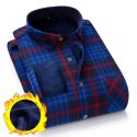 nigrity brand 2020 winter men’s shirt man casual thick print lattice 26 colors plus velvet thickening shirt plus size l-4xl