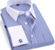 orinery striped mens dress shirt fashion brand long sleeve camisa masculina french cuff wedding tuxedo shirt plus size