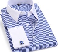 orinery striped mens dress shirt fashion brand long sleeve camisa masculina french cuff wedding tuxedo shirt plus size