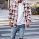 plaid printed mens designer shirts fashion classic stye relaxed long sleeve shirts mens casual lapel neck