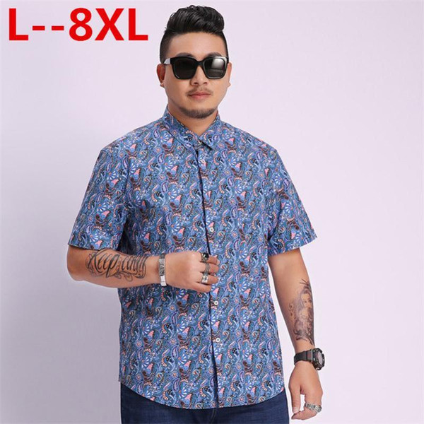 plus size 8xl 6xl 5xl mens hawaiian shirt male casual camisa masculina printed beach shirts short sleeve summer men clothes 2020