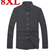 plus size 8xl 7xl 6xl 5xl men stripe shirt spring new arrival button down collar long sleeve slim fit mens business shirts