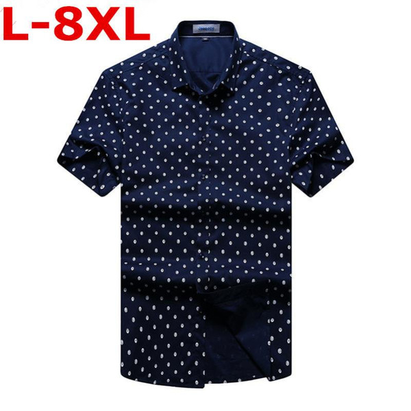 plus size 8xl7xl 6xl 5xl men casual shirt short sleeve summer fashion printed shirts male dress brand clothing