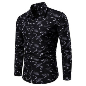 plus size m-4xl long sleeve mens dress shirts turn-down collar hawaiian style floral casual men shirt fashion new