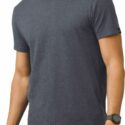 prAna Men’s Crew T-Shirt, Small, Charcoal Heather