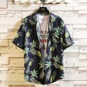 print brand 2020 summer men’s beach shirt fashion short sleeve floral loose casual shirts plus asian size m-4xl 5xl hawaiian