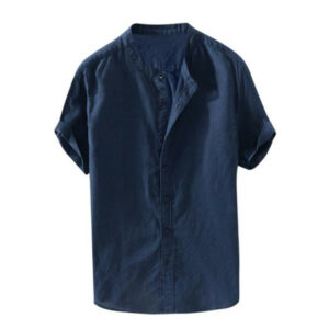 retro men's shirt baggy cotton linen short sleeve button men's shirt casual shirts blouse man's camisa masculina