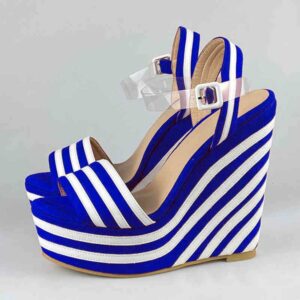 sandals ol'womanly handicrafts summer wedges sandals stripe toe shoes open beautiful 9 colours club wear women's u329